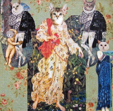 renaissance Tableau Peinture - chat Renaissance Animaux facétieux